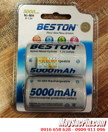 Beston D5000mAh, Pin sạc 1.2V Beston R20 D5000mAh (Nikcel Metal Hydride) chính hãng /Vỉ 2viên